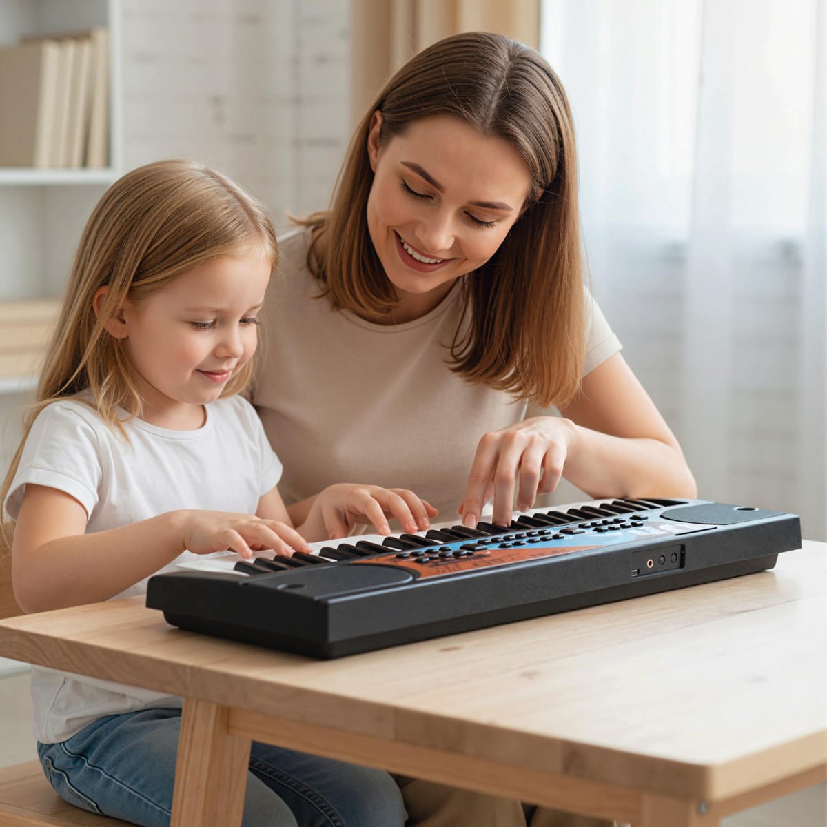 49 Keys Portable Kids Piano Keyboard-Black
