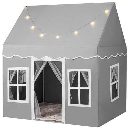 Kids Play Tent with Star Lights and Non-slip Mat-Grey