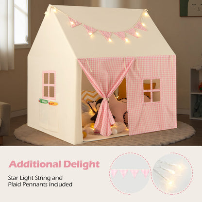 Kids Play Tent with Padded Mat for Children Aged 3-8 Years Old-Pink