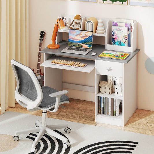 Kids Study Desk Multifunctional Student Desk-Grey