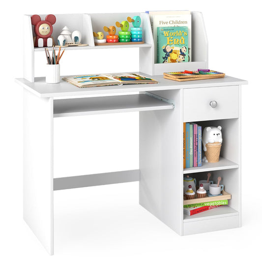Kids Study Desk Multifunctional Student Desk-White