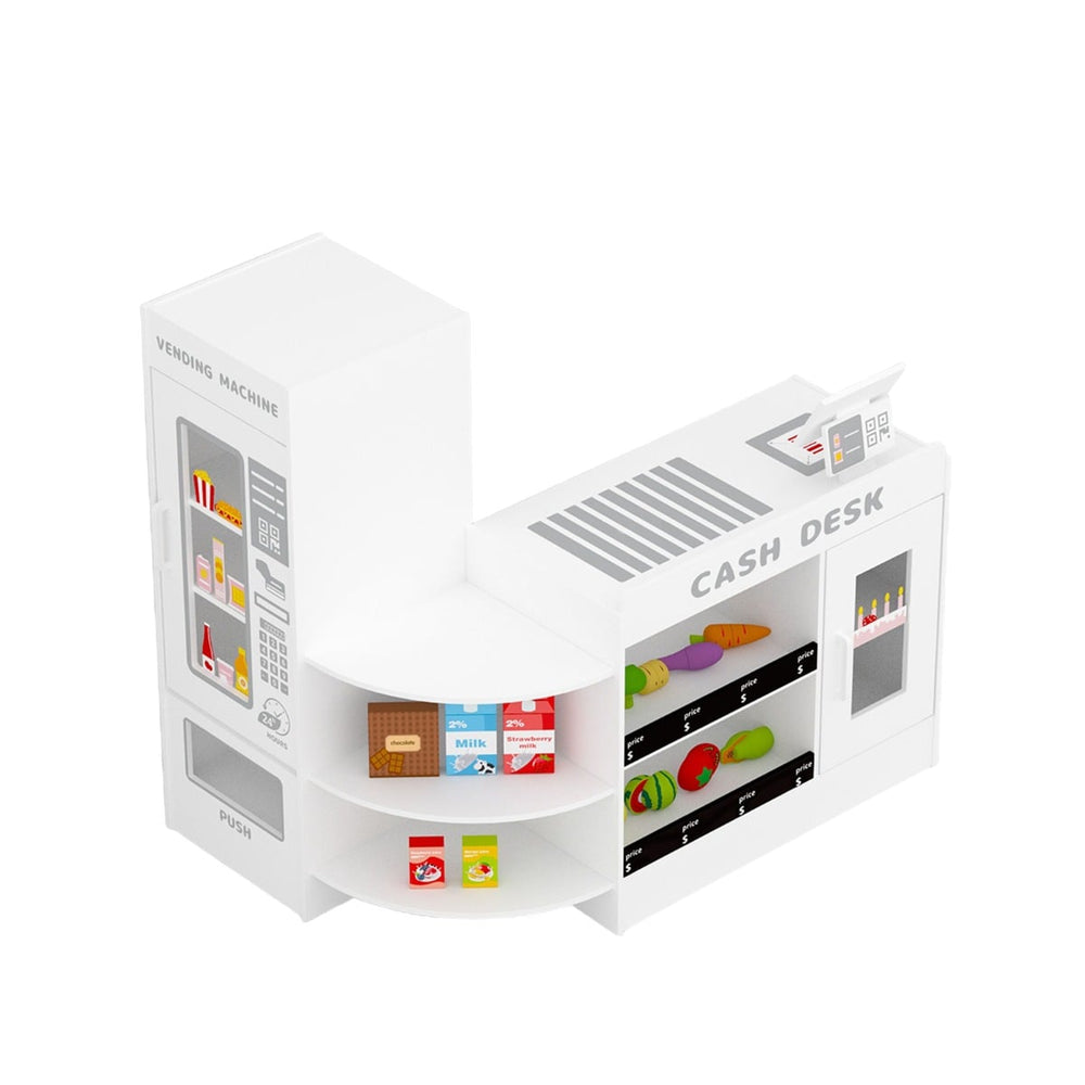 Kids Wooden Grocery Store Supermarket Play Toy Set-White