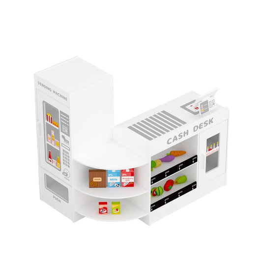 Kids Wooden Grocery Store Supermarket Play Toy Set-White