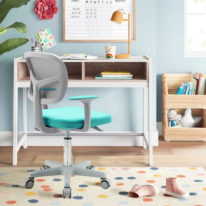 Childrens Desk Chair Childrens Computer Chair with Adjustable Height Turquoise