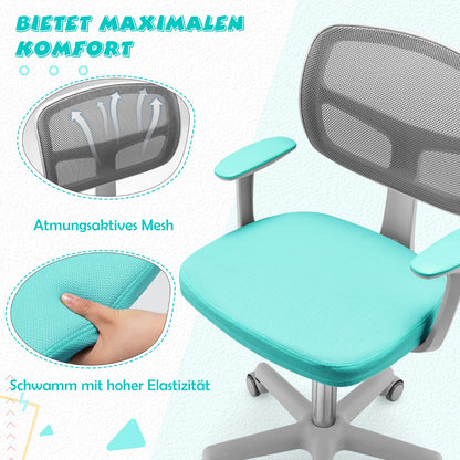Childrens Desk Chair Childrens Computer Chair with Adjustable Height Turquoise