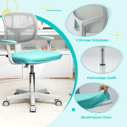 Childrens Desk Chair Childrens Computer Chair with Adjustable Height Turquoise