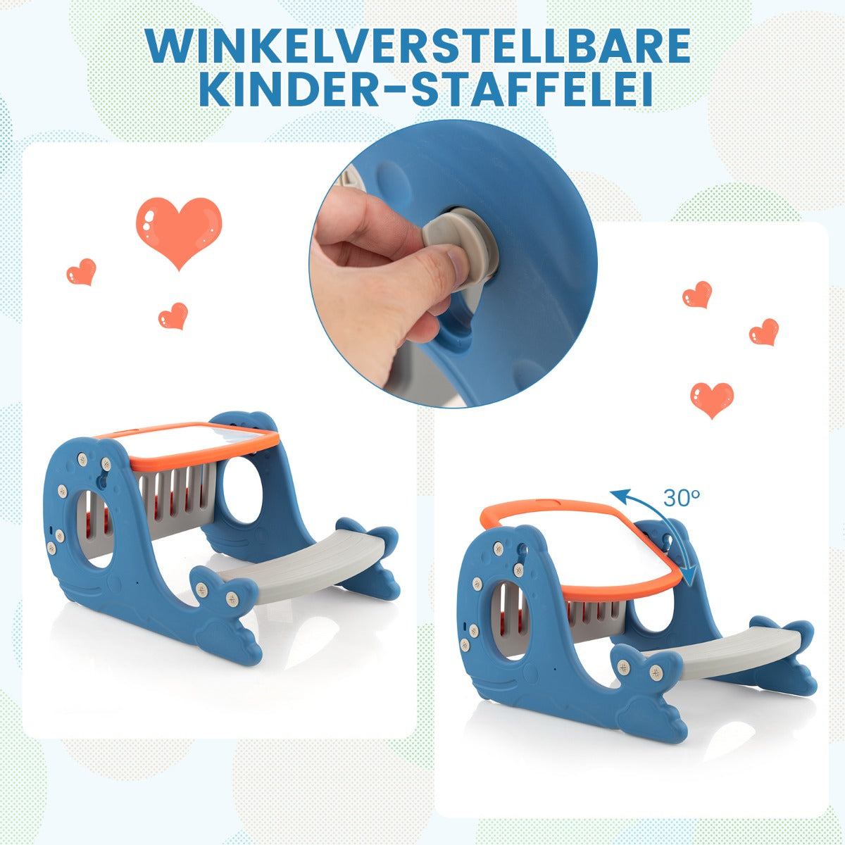 Multi-functional Convertible Kids Activity Table Set-Blue