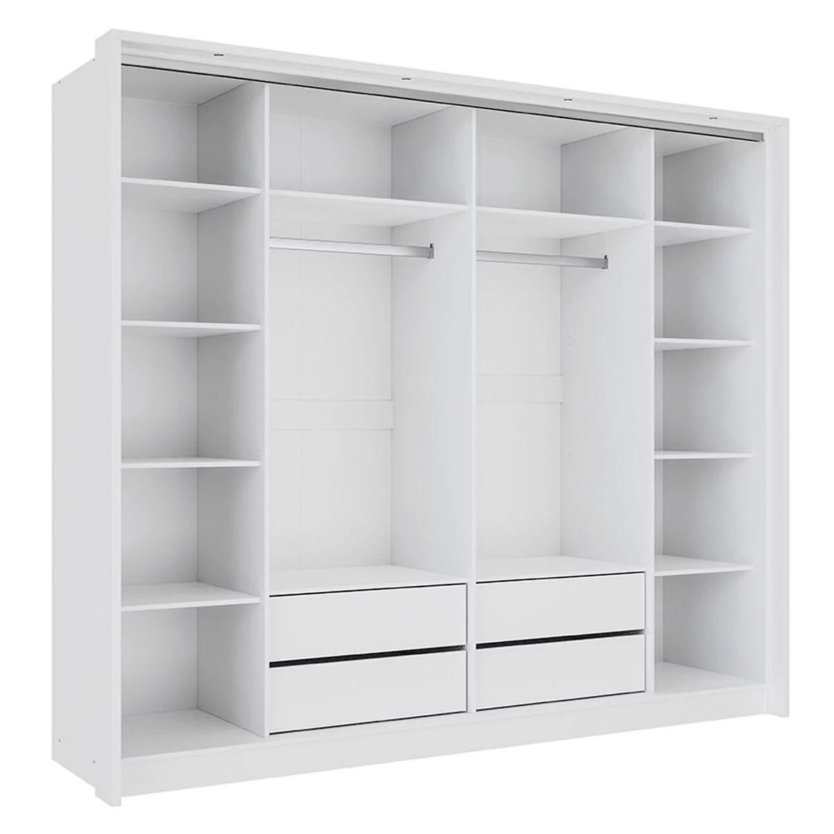 Kirklees Swinging Doors Wardrobe with Mirror - 256 White