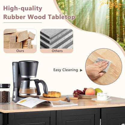 Drop-Leaf Kitchen Island Trolley Cart Wood Storage Cabinet