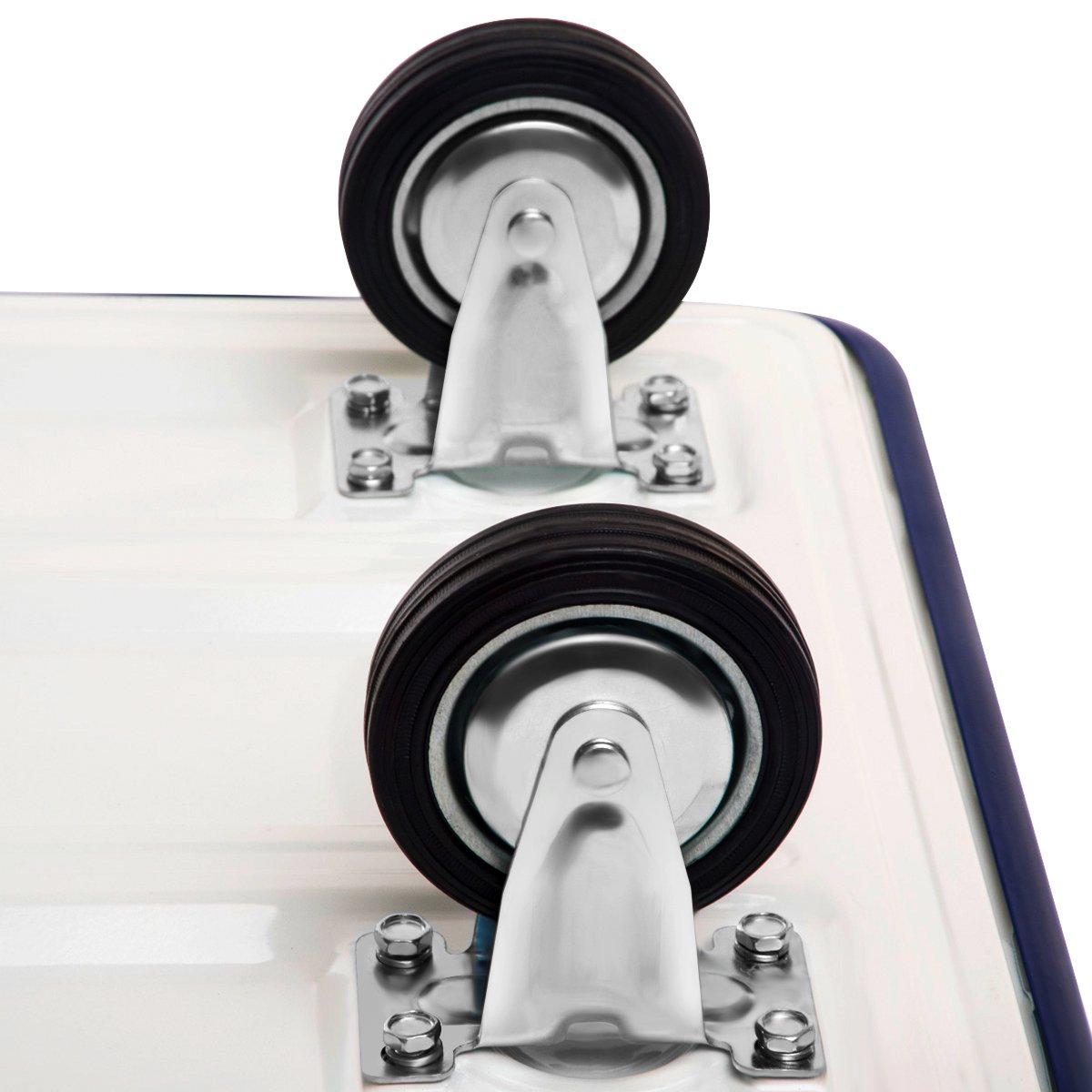 Foldable transport trolleys with a load capacity of up to 150 kg, platform trolleys with 360° swivel casters and handle, blue