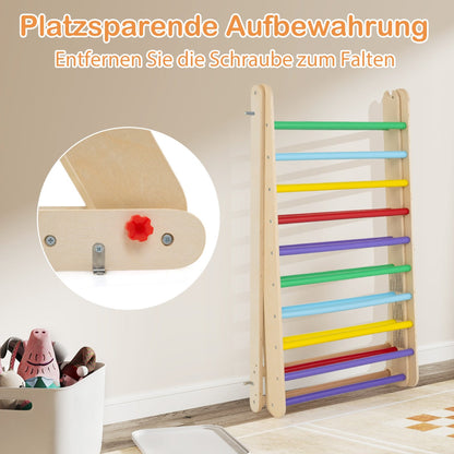 Wooden Climbing Ladder with Ramp for Kindergarten or Home-Colorful