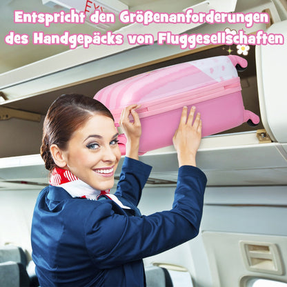 Suitcase set 2 pcs unicorn 16'' Children's suitcase + 12'' backpack pink