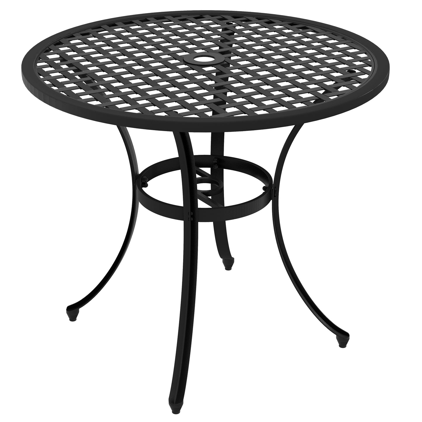 Outsunny Round Aluminium Table, with â50mm Parasol Hole