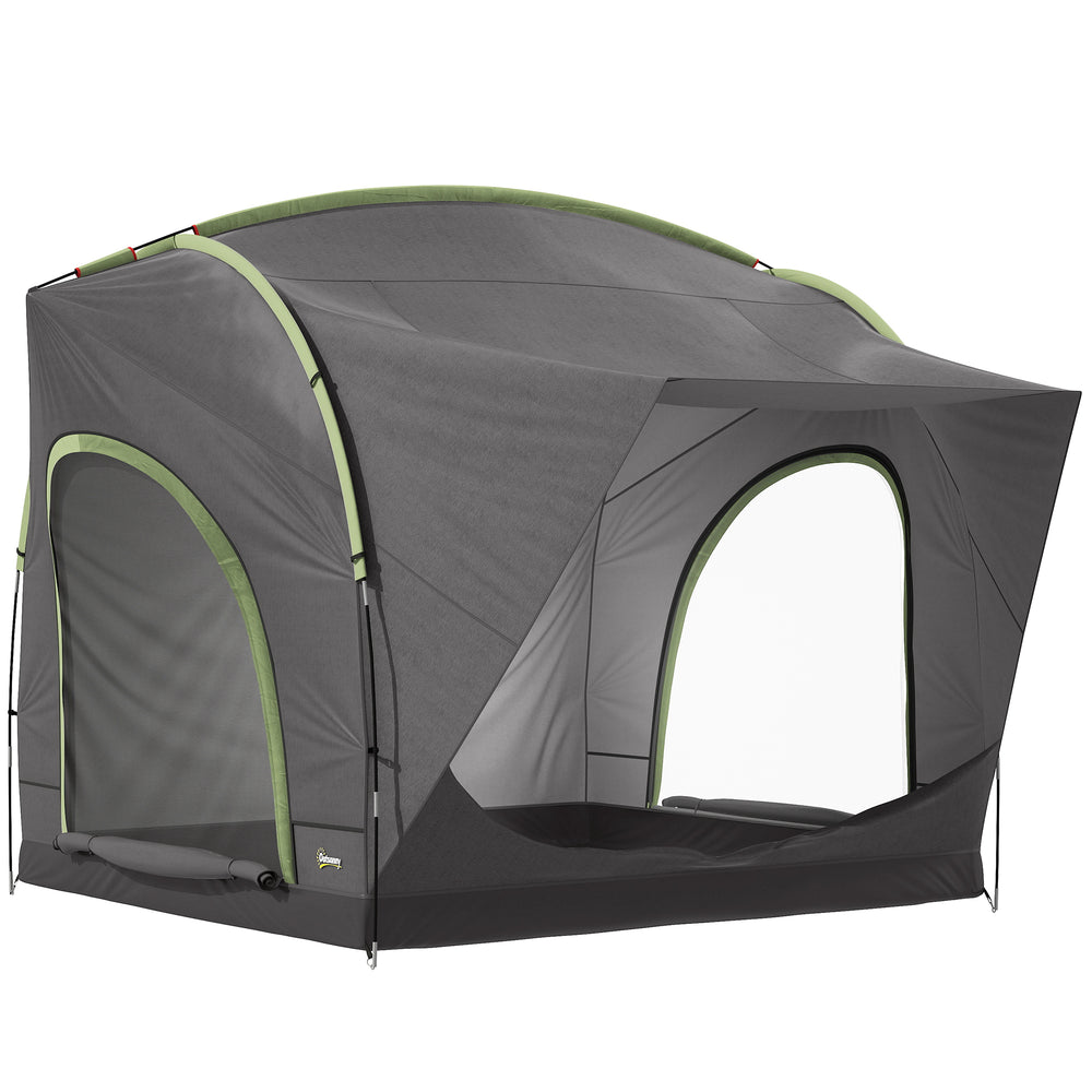 Outsunny Car Tent with 2.35m Stand-Up Height, 3000mm Waterproof Tailgate Tent with Mesh Windows for Family Camping Travelling