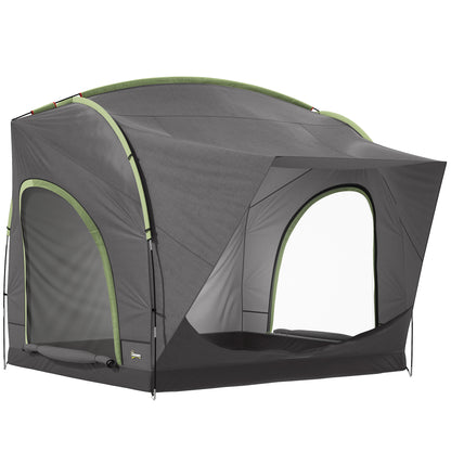 Outsunny Car Tent with 2.35m Stand-Up Height, 3000mm Waterproof Tailgate Tent with Mesh Windows for Family Camping Travelling