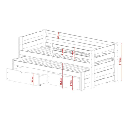 Kubus Double Bed with Trundle