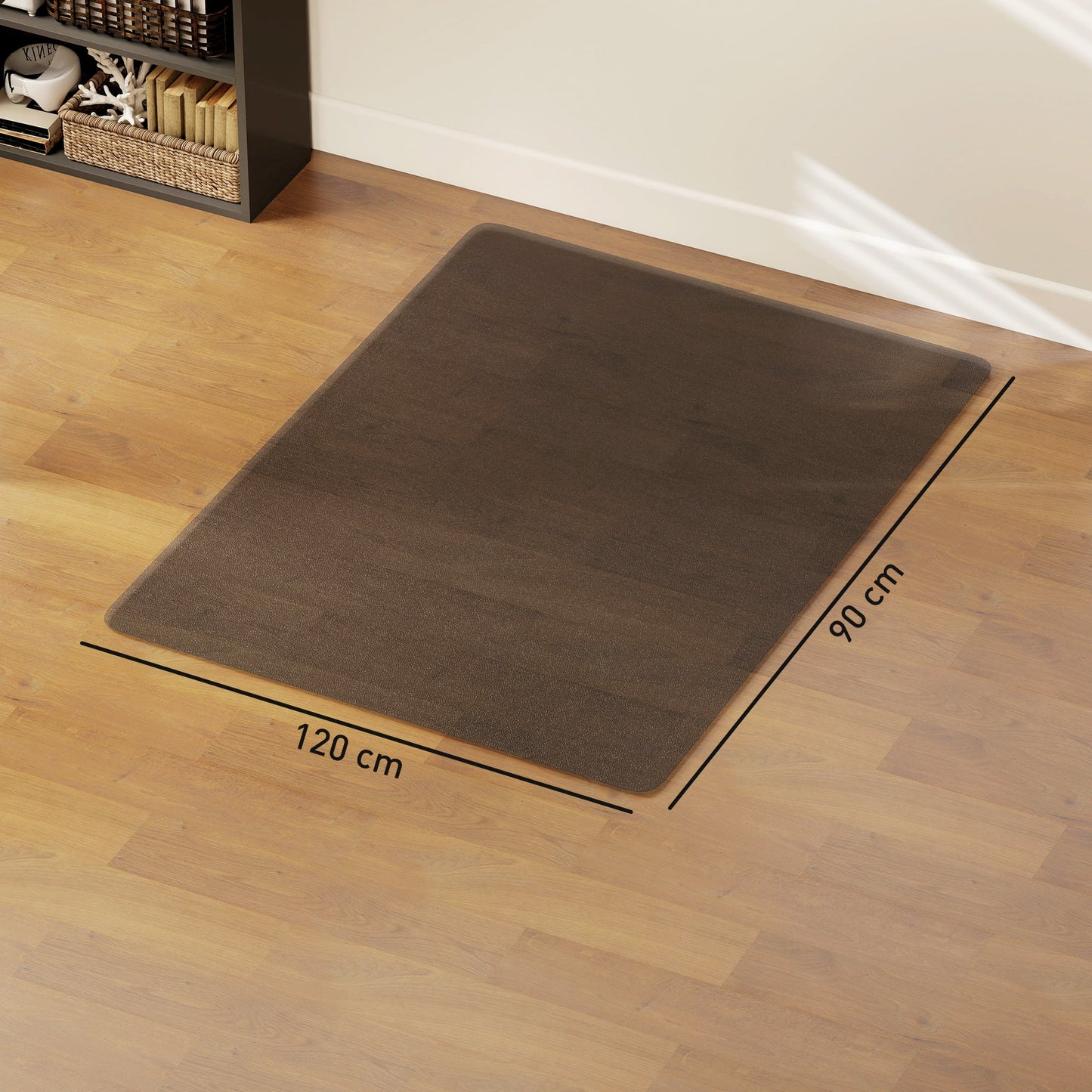 HOMCOM Chair Mat for Hard Floors, 90 x 120 cm Non-Slip Floor Mats for Wood/Tile Protection, Office & Home, Black