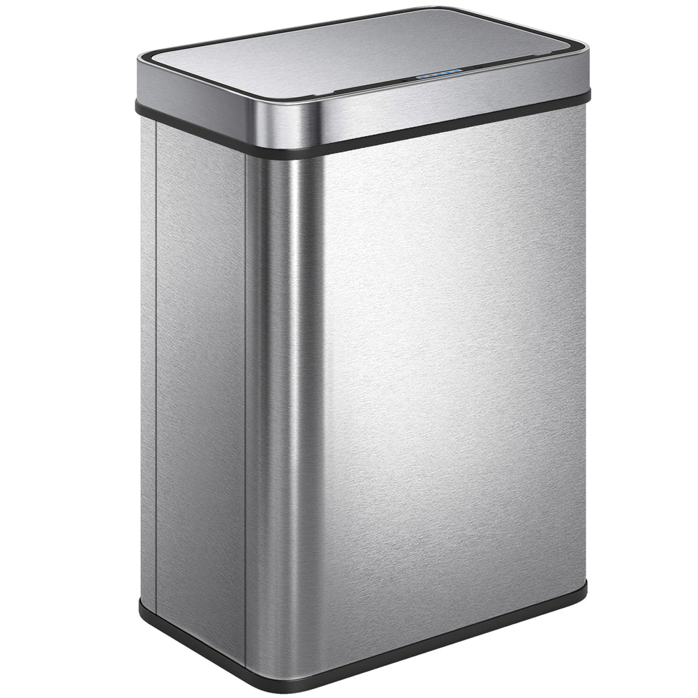 HOMCOM 50 L Sensor Can,  Sensor Bin with Soft-Close Lid, Fingerprint-Proof Stainless Steel, Silver Tone