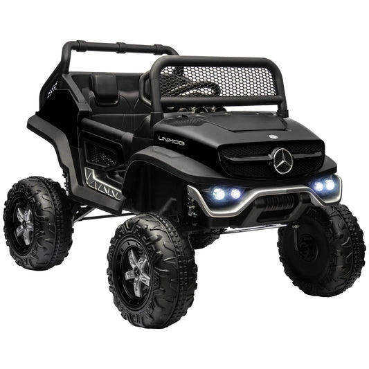 12V Licensed Mercedes-Benz Kids Electric Ride On Car, Battery Powered Off-road Toy with Remote Control, Horns, Lights