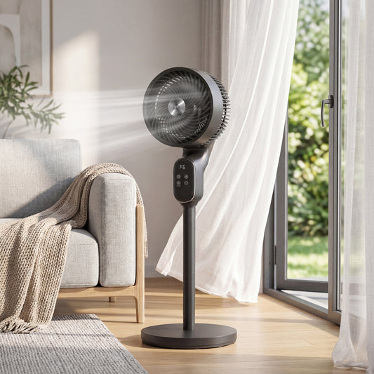 HOMCOM 20 dB Silent Standing Fan for Bedroom, 39in Pedestal Fan with Remote, Oscillating, 8 Speeds, Adjustable Height, Black