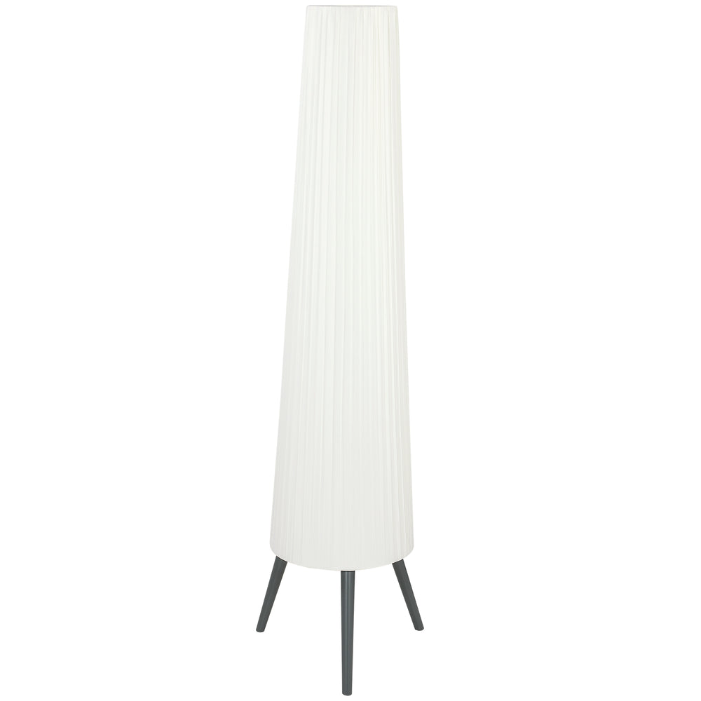 HOMCOM Dimmable Tripod Floor Lamp with Foot Switch, Nordic Standing Lamp with Fabric Shade, 153cm, White and Grey