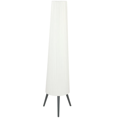 HOMCOM Dimmable Tripod Floor Lamp with Foot Switch, Nordic Standing Lamp with Fabric Shade, 153cm, White and Grey