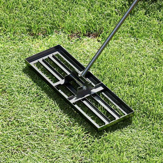 75/91/106 x 25cm Lawn Leveling Rak with Ergonomic Handle-75 x 25 cm-Black