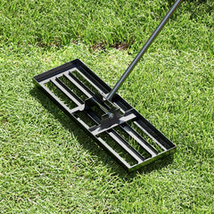 75/91/106 x 25cm Lawn Leveling Rak with Ergonomic Handle-75 x 25 cm-Black