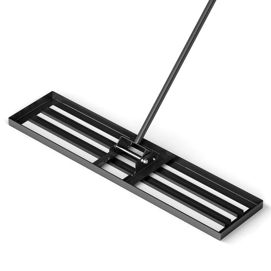 75/91/106 x 25cm Lawn Leveling Rak with Ergonomic Handle-106 x 25 cm-Black