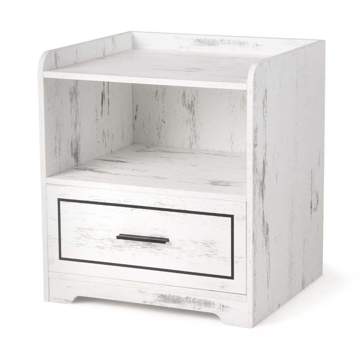 LED Nightstand with USB and Type-C Port-White