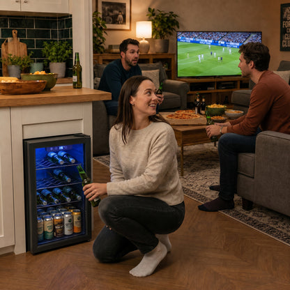 HOMCOM 24 Bottle Wine Cooler, 68 Litre Capacity, 4-16°C Freestanding Drinks Wine Fridge with Glass Door, Black