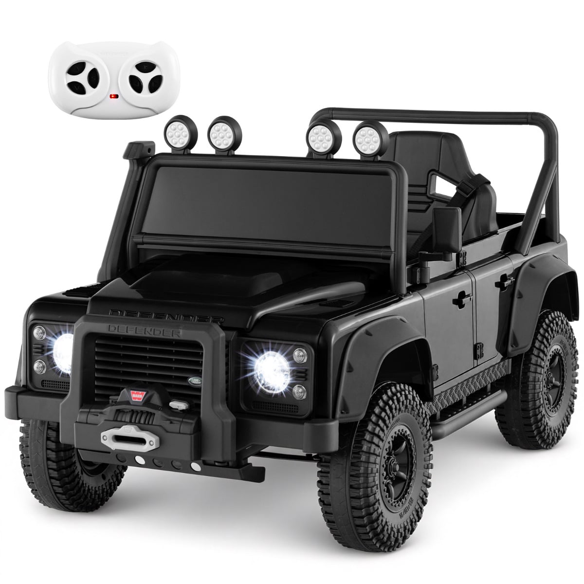 Licensed Land Rover Defender 12V Ride On Toy Car with Parent Remote Control -Black