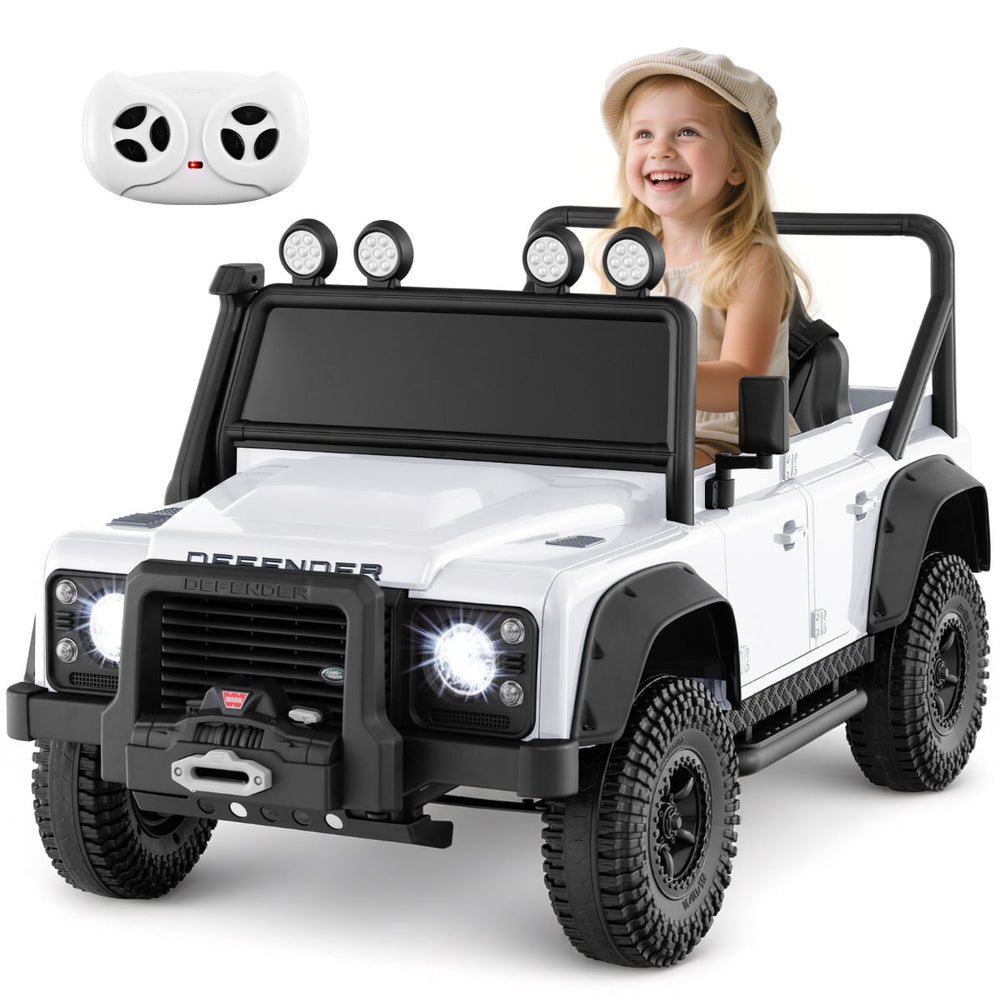 Licensed Land Rover Defender 12V Ride On Toy Car with Parent Remote Control -White