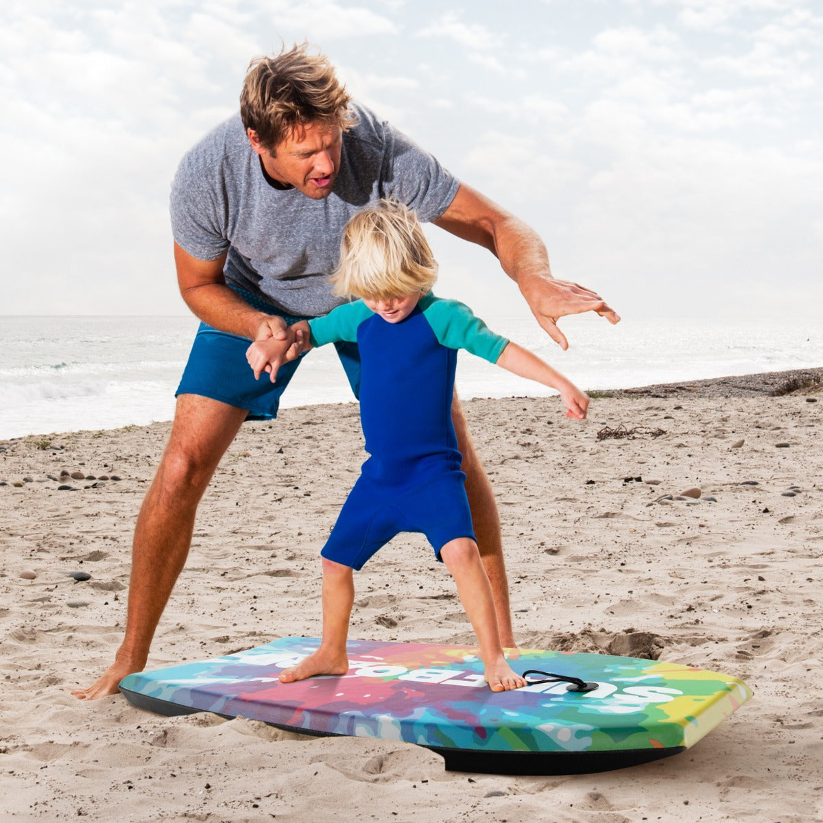 Lightweight Body Board with EPS Core and XPE Deck and HDPE Bottom for Beach Sea and Pool-S