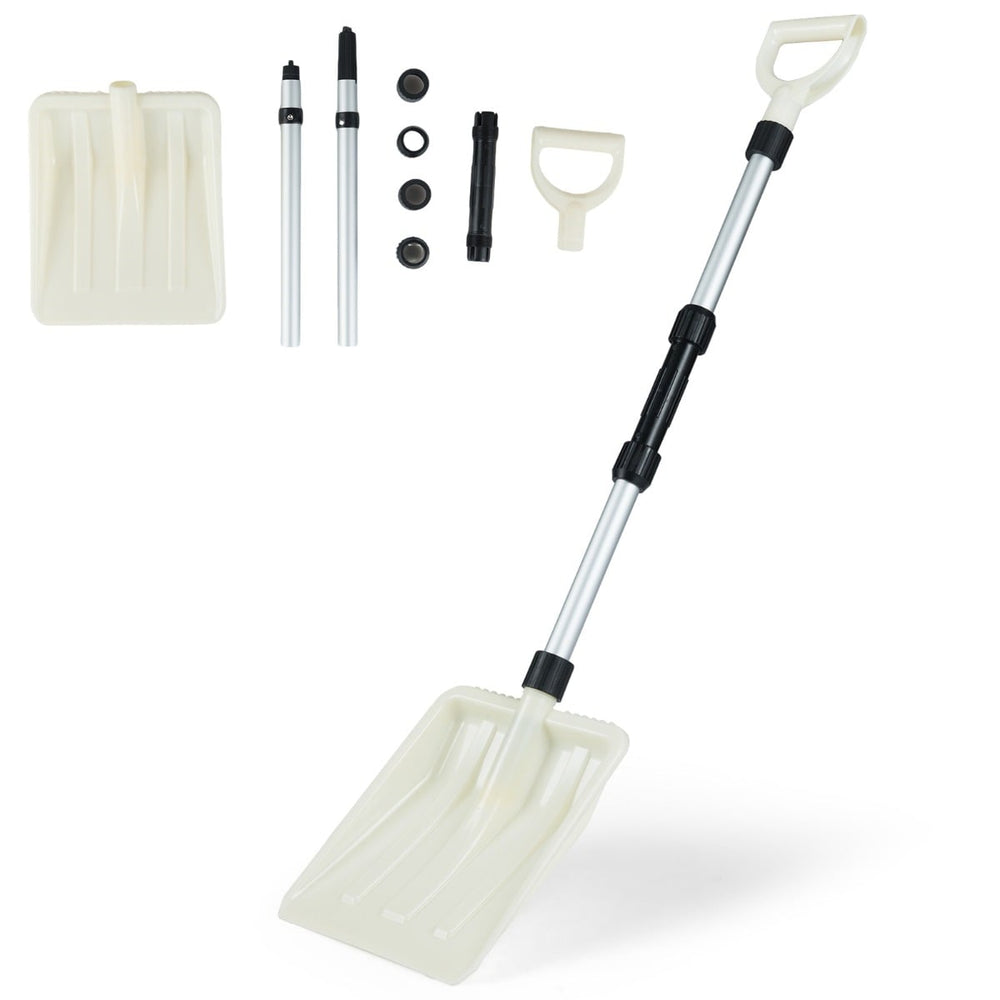 Lightweight Transfer Shovel with Ergonomic Handle and Heavy-Duty Aluminum Pole-White