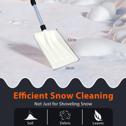 Lightweight Transfer Shovel with Ergonomic Handle and Heavy-Duty Aluminum Pole-White