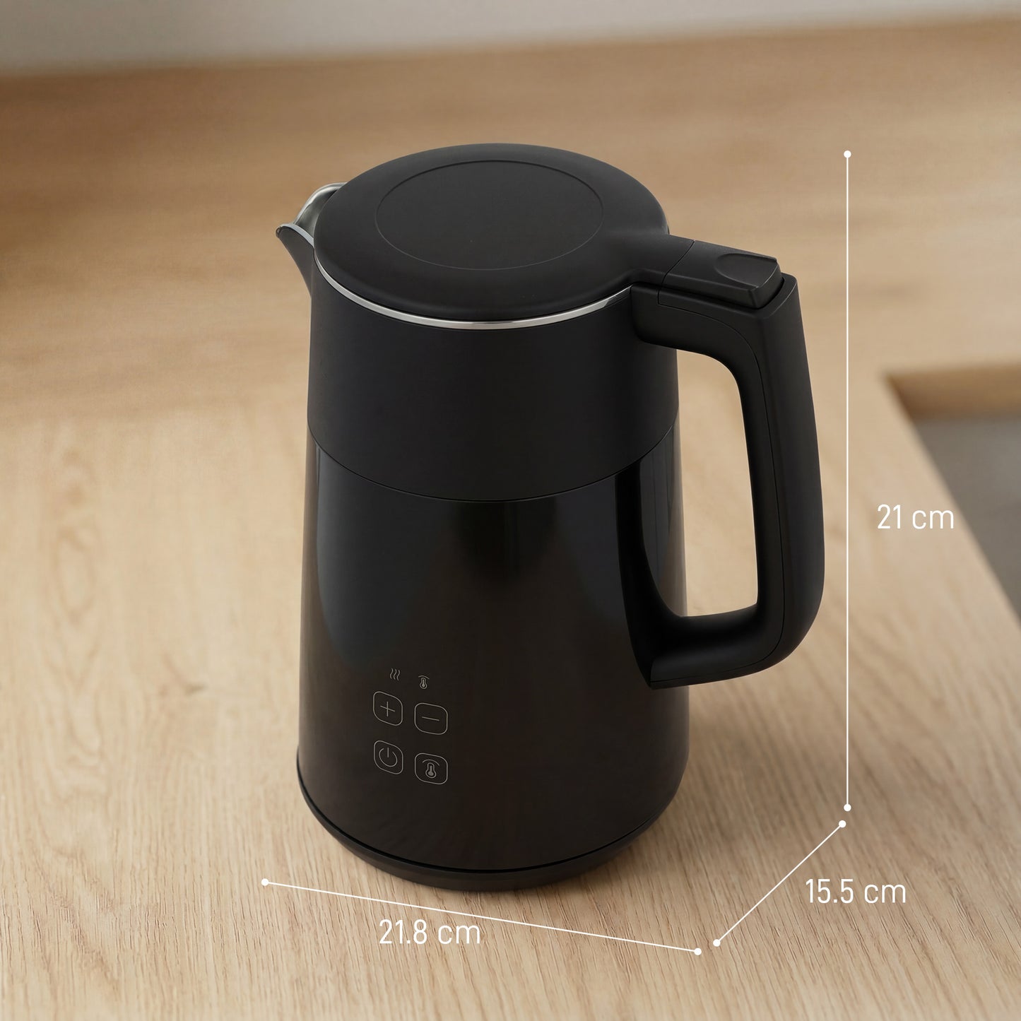 HOMCOM Electric Kettle, 1.7L Fast Boil 3kW Water Kettle with UK Strix Thermostat, LED Display, Keep Warm Function, Black