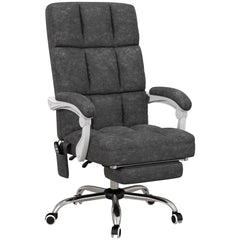 Vinsetto Massage Office Chair, Ergonomic Desk Chair, Comfy Work Study Chair with Heat, Padded Seat, 135  Reclining Back and Footrest for Home Office, Charcoal Grey