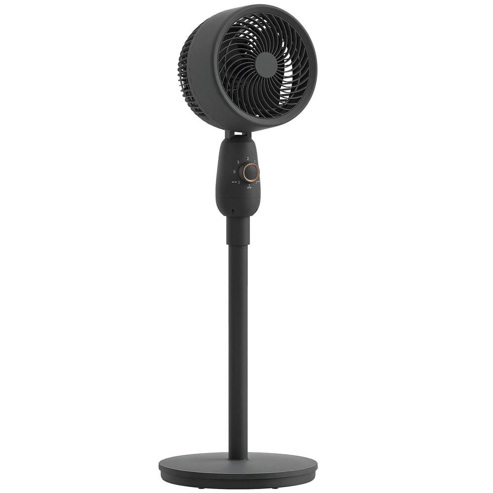 HOMCOM Pedestal Fan, Powerful Air Circulator, 36 Inch Floor Standing Fan with 3 Speed Settings, 70° Oscillating for Bedroom, Home and Office, Black