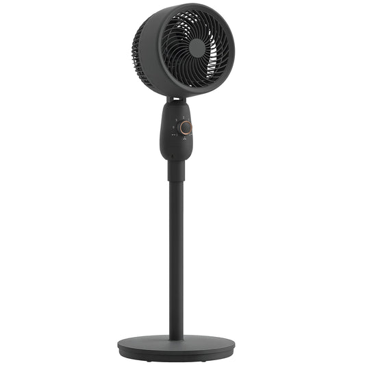 HOMCOM Pedestal Fan, Powerful Air Circulator, 36 Inch Floor Standing Fan with 3 Speed Settings, 70° Oscillating for Bedroom, Home and Office, Black