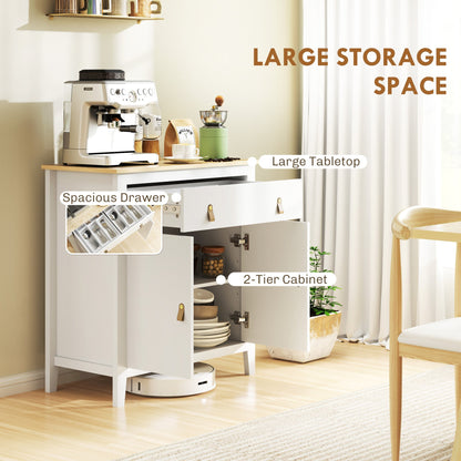 HOMCOM Farmhouse Style Sideboard - White