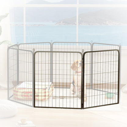 PawHut Two-Piece Dog Pen Expansion Pack for Medium Dogs, 80cm Tall Animal Pen with Three Connecting Stakes
