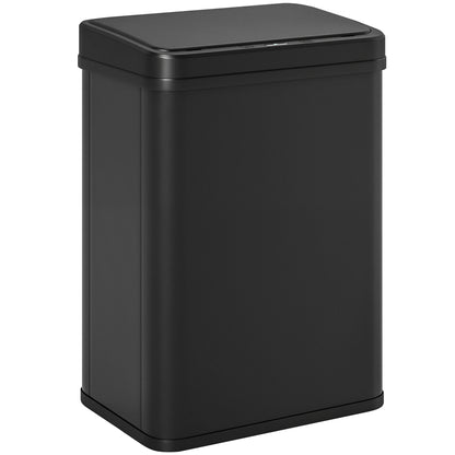 HOMCOM 40L Sensor Bin with Soft-Close Lid, Stainless Steel Automatic Touchless Motion Sensor Kitchen Bin, Black