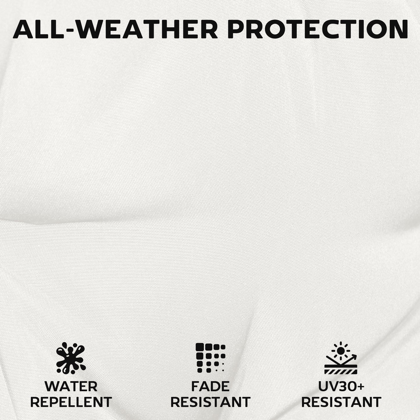 Outsunny Outdoor Seat Cushions Set of 2 with Ties, Waterproof Garden Seat Pads, Cream White