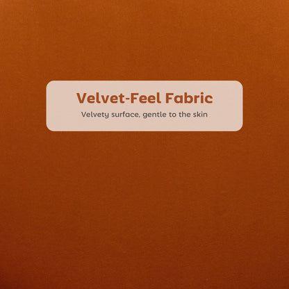 HOMCOM Set of Two Velvet-Feel Lotus Bar Stools - Orange