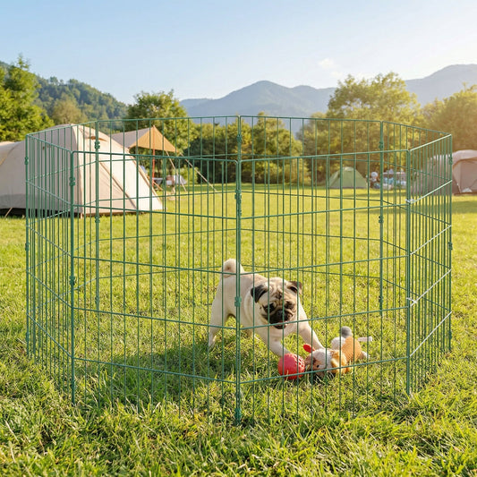 PawHut 8 Panel Pet Playpen for Medium Dogs Indoor Outdoor 80 cm Height