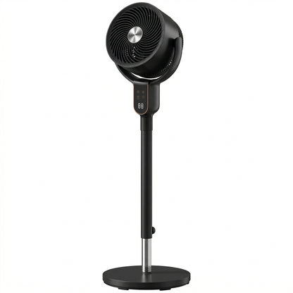 HOMCOM 20 dB Silent Standing Fan for Bedroom, 42" Pedestal Fan with Remote, 90Â° Oscillating, 8 Speeds, Remote Control, Black
