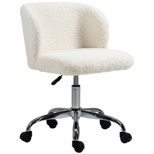 HOMCOM Office Chair with Adjustable Height and Wheels - White
