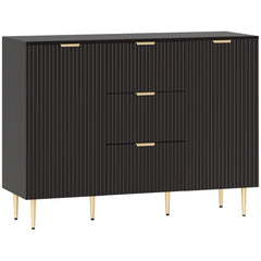 HOMCOM 2-Door Sideboard with 3 Drawers and Adjustable Shelves - Black