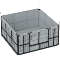 PawHut Steel Dog Whelping Box with Washable Whelping Pad, Wind-Resistant Cloth, for Small, Medium Dogs, 122 x 122 x 60cm